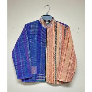 Kantha Jacket Vintage Handmade 100% cotton Open front